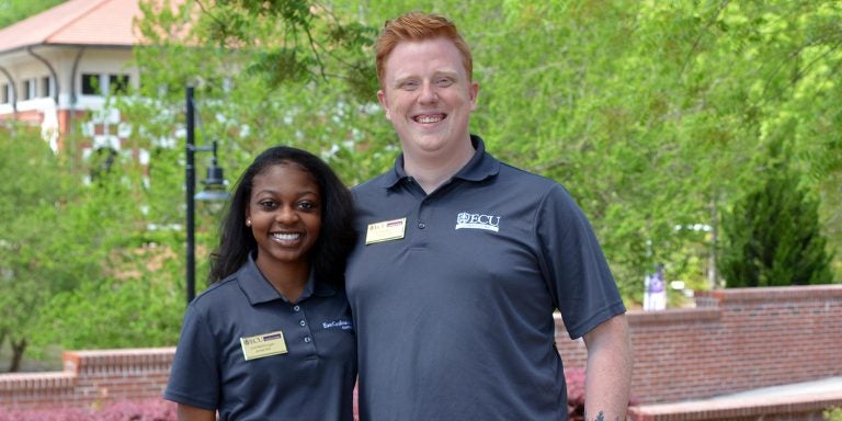 ECU students posing in front of Jones Hall